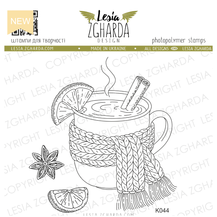 Lesia Zgharda Cup of Cozy Christmas Moments Clear Stamp Set k044