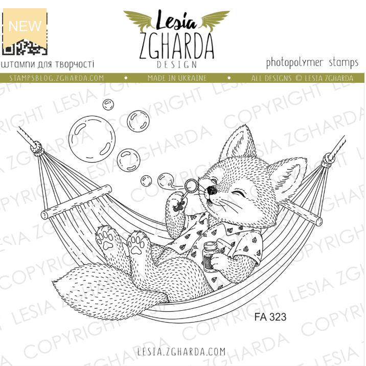 Lesia Zgharda Fox Hammock Clear Stamp Set fa324
