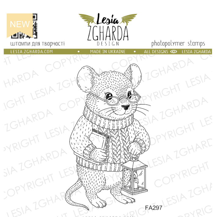 Lesia Zgharda Grandpa Mouse Clear Stamp Set fa297