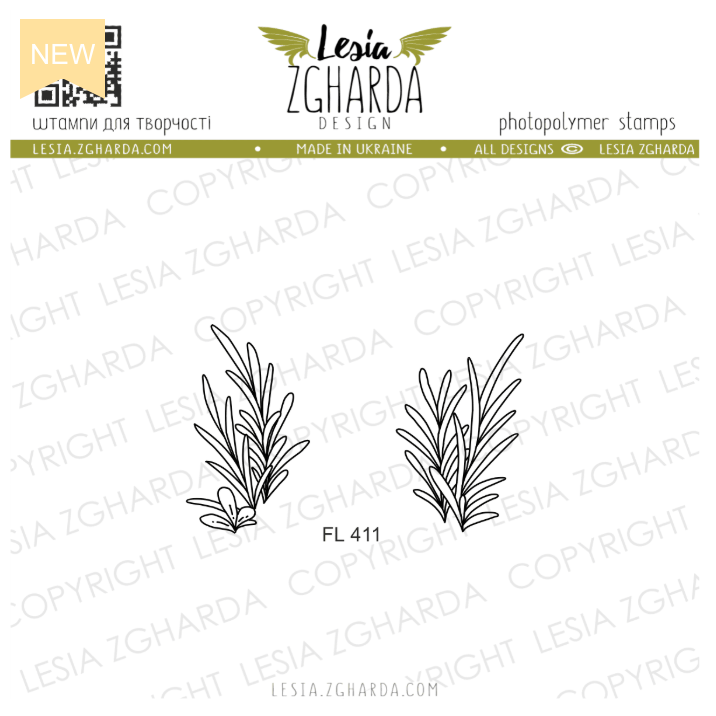 Lesia Zgharda Grass Clear Stamp Set fl411