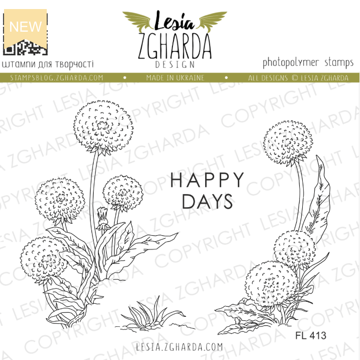 Lesia Zgharda Happy Days Clear Stamp Set fl413