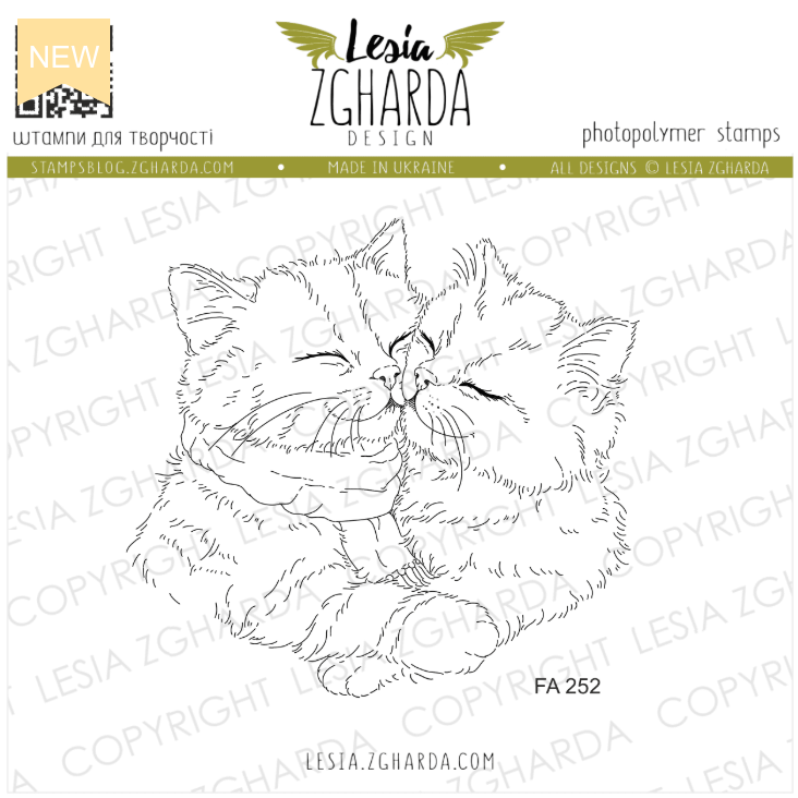 Lesia Zgharda Kitten Cuddles Clear Stamp Set fa252