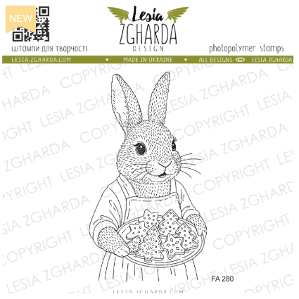 Lesia Zgharda Mama Bunny with Christmas Cookies Clear Stamp Set fa280