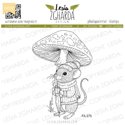 Lesia Zgharda Mouse Under the Toadstool Clear Stamp Set fa275