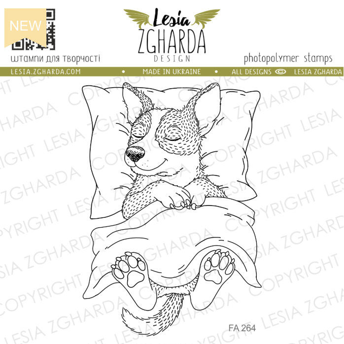 Lesia Zgharda Sleeping Dog Clear Stamp Set fa264