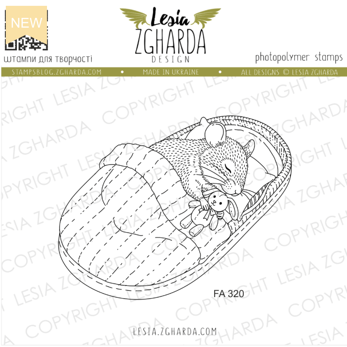 Lesia Zgharda Slipper Mouse Clear Stamp Set fa320