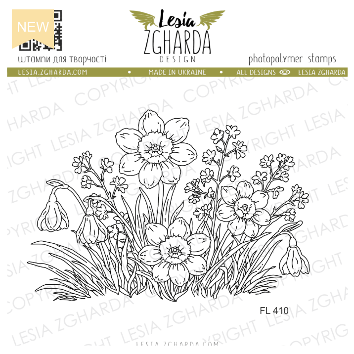 Lesia Zgharda Spring Flowers Clear Stamp Set fl410