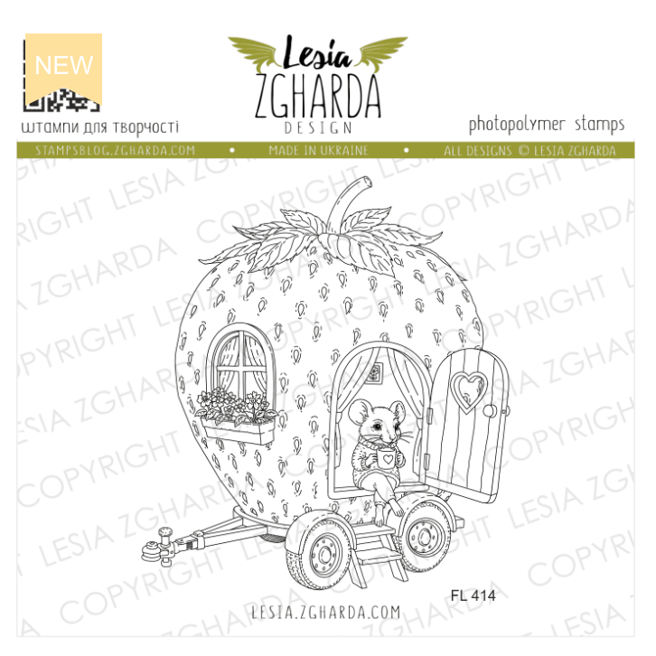 Lesia Zgharda Strawberry House Clear Stamp Set fl414