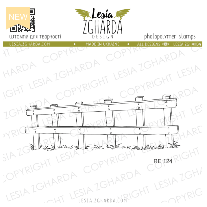 Lesia Zgharda Wooden Fence Clear Stamp Set re124