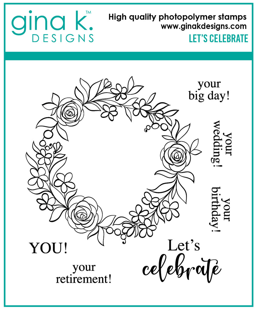 Gina K Designs Let's Celebrate Clear Stamps