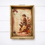 Stamperia Our Way Rub Ons dflrbxg15 bouquet of flowers woman wearing hat tray