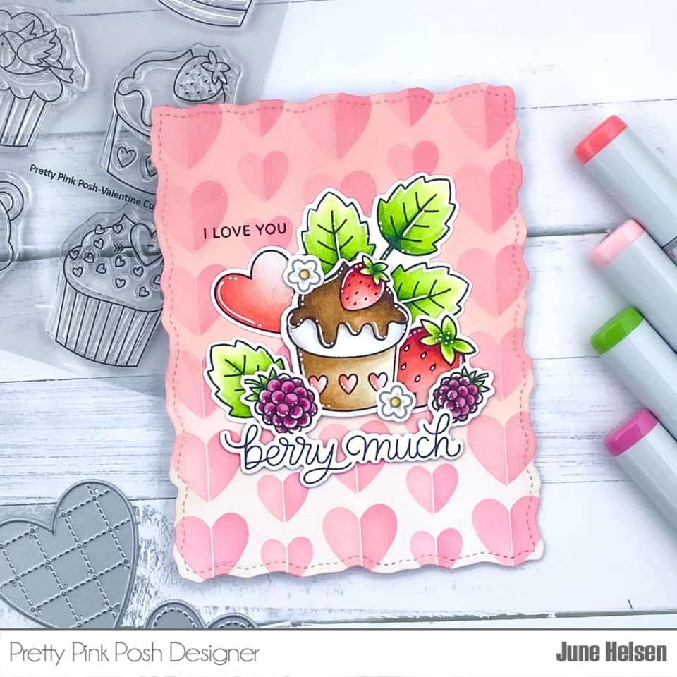 Pretty Pink Posh Half Hearts Stencils i love you