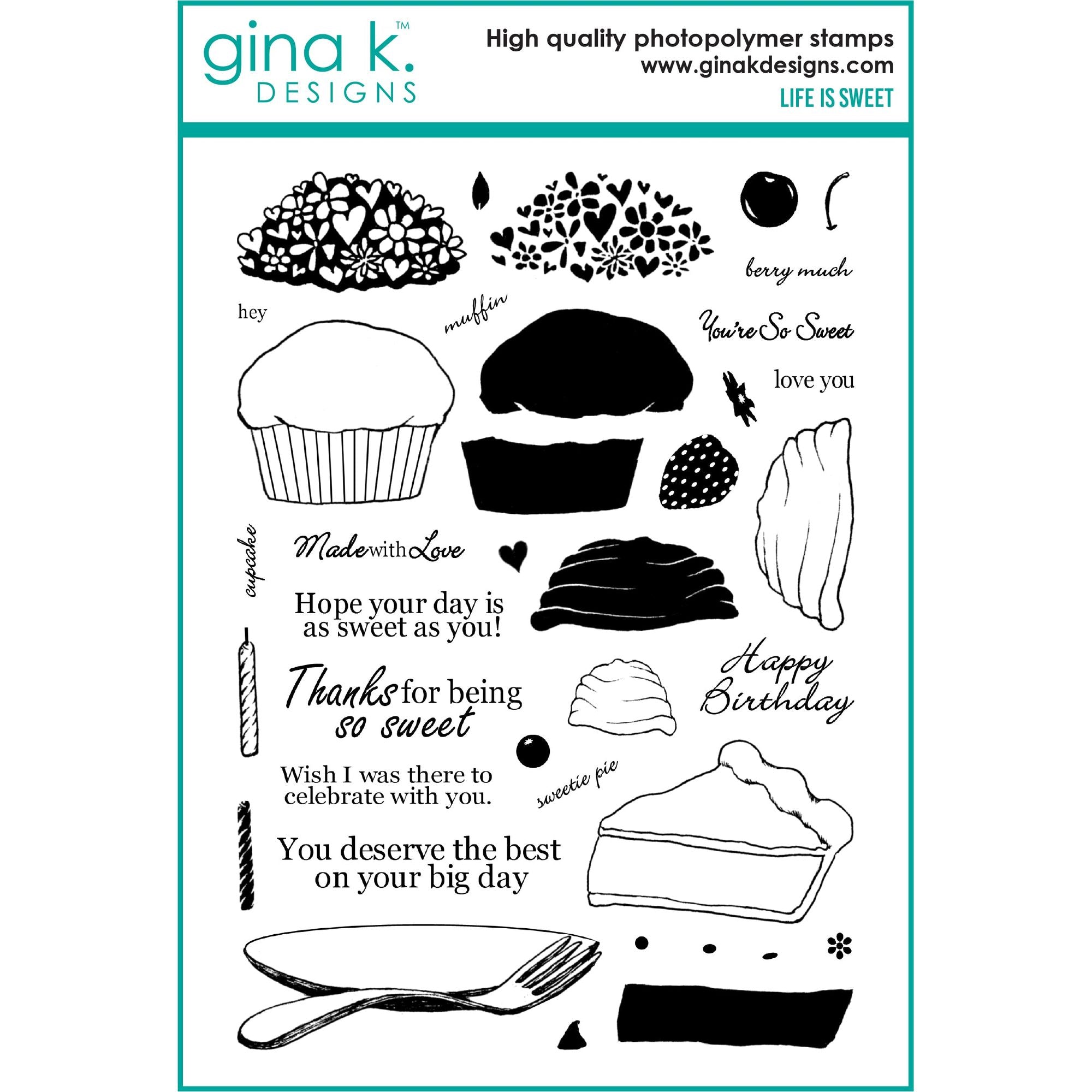 Gina K Designs Life is Sweet Clear Stamps mm131