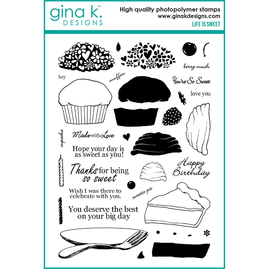 Gina K Designs Life is Sweet Clear Stamps