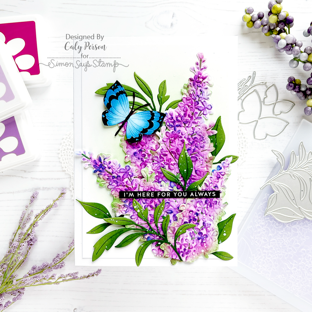 Simon Says Stamp Embossing Folder Lilac Clusters sf323 Out Of This World Here for You Card | color-code:ALT04