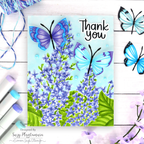 Simon Says Stamp Embossing Folder Lilac Clusters sf323 Out Of This World Thanks Card | color-code:ALT02