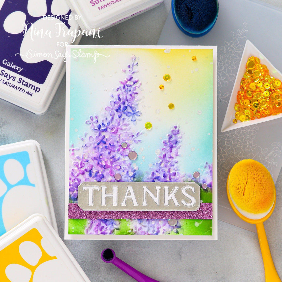 Simon Says Stamp Embossing Folder Lilac Clusters sf323 Out