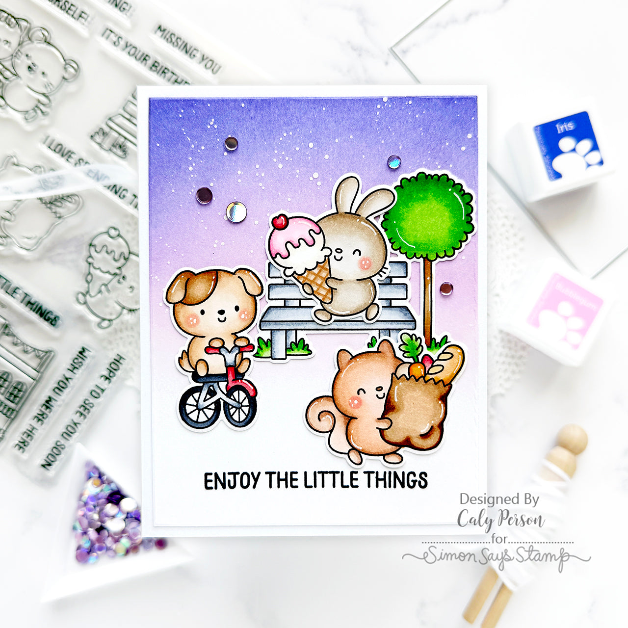 Simon Says Stamp Embellishment Mix Lilac 0425li You Are My Favorite Little Things Card | color-code:ALT02