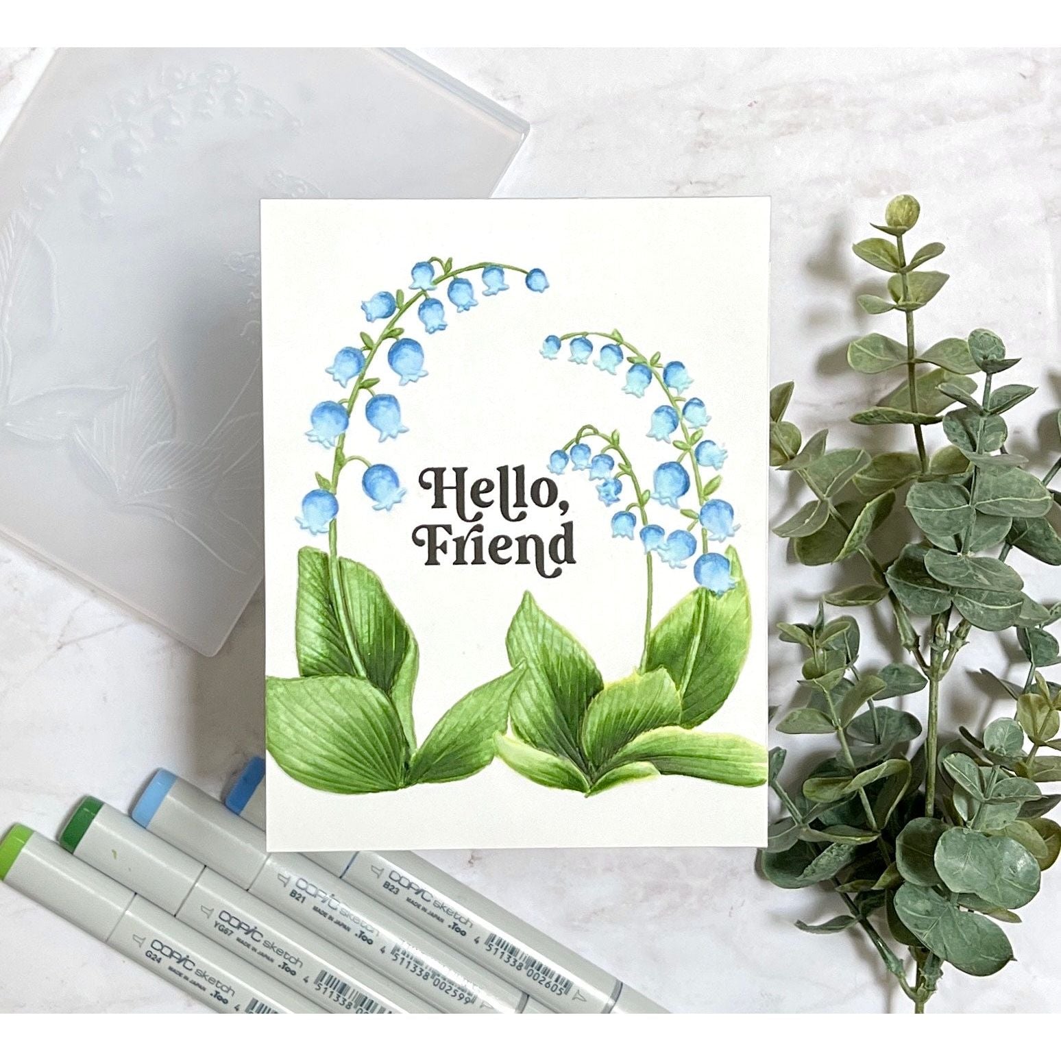 Simon Says Stamp Embossing Folder Lily Of The Valley Arch sf407 Be Bold Friend Card | color-code:ALT01