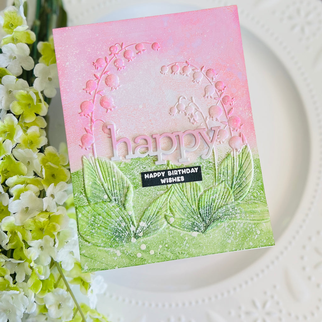 Simon Says Stamp Embossing Folder Lily Of The Valley Arch sf407 Be Bold Birthday Card