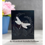 Simon Says Stamp Embossing Folder Lily Of The Valley Arch sf407 Be Bold Moody Dragonfly Card