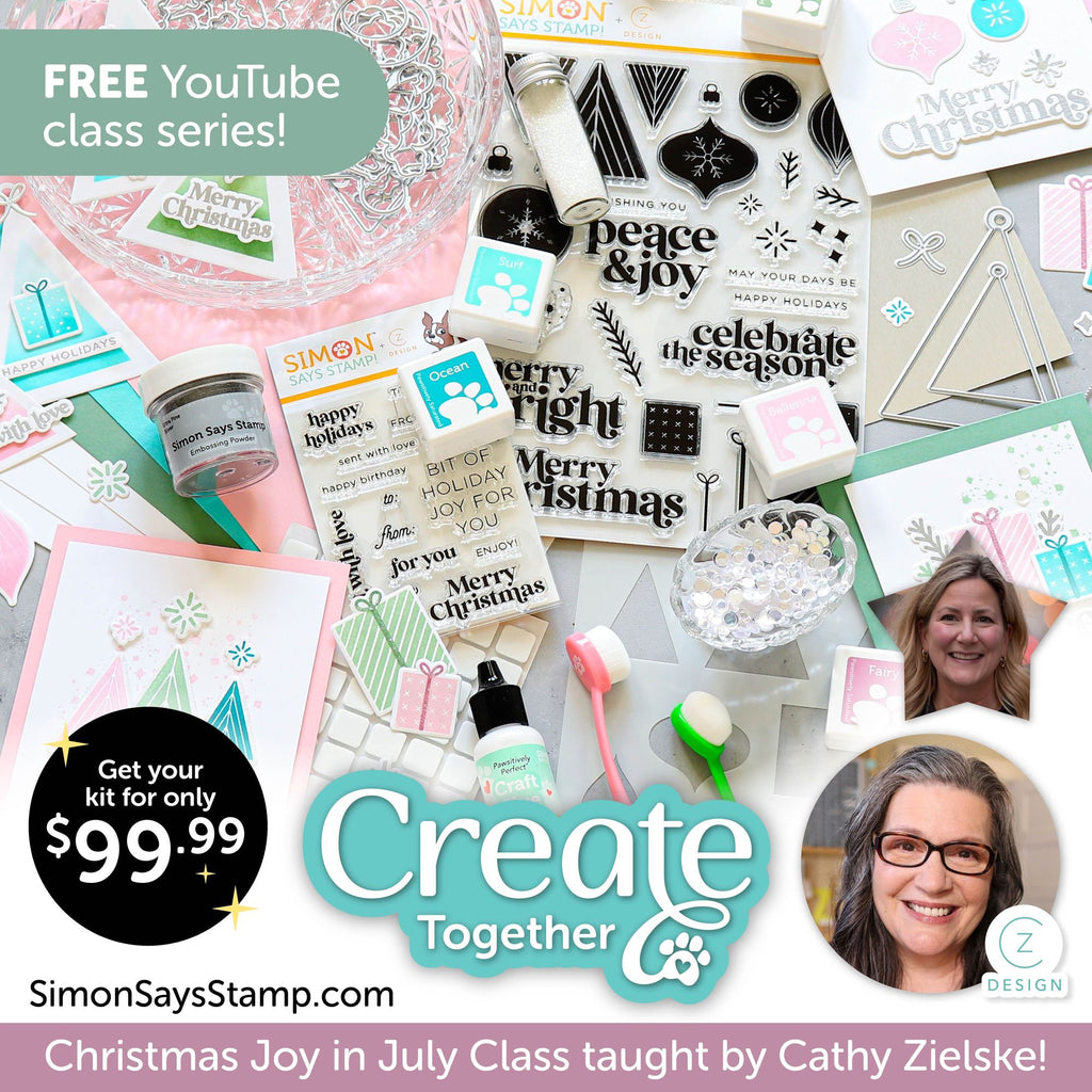 Limited Edition Simon Says Stamp CZ Design Christmas Joy in July Kit + LIVE CLASS ckcz26 glamour