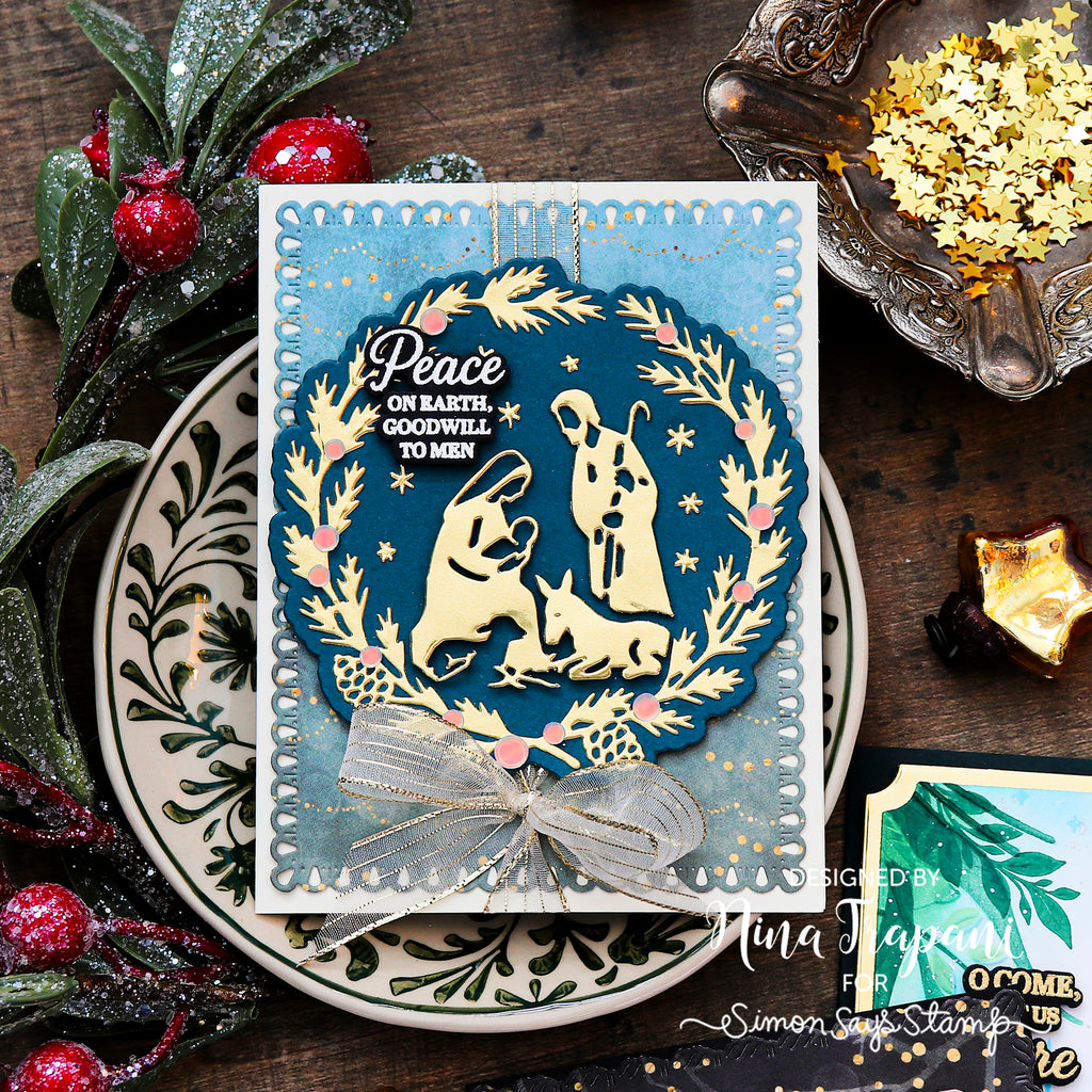 Limited Edition Simon Says Stamp Glory to the Newborn King Religious Christmas Card Kit 2026 Nina-Marie Trapani Sacred Nativity Card