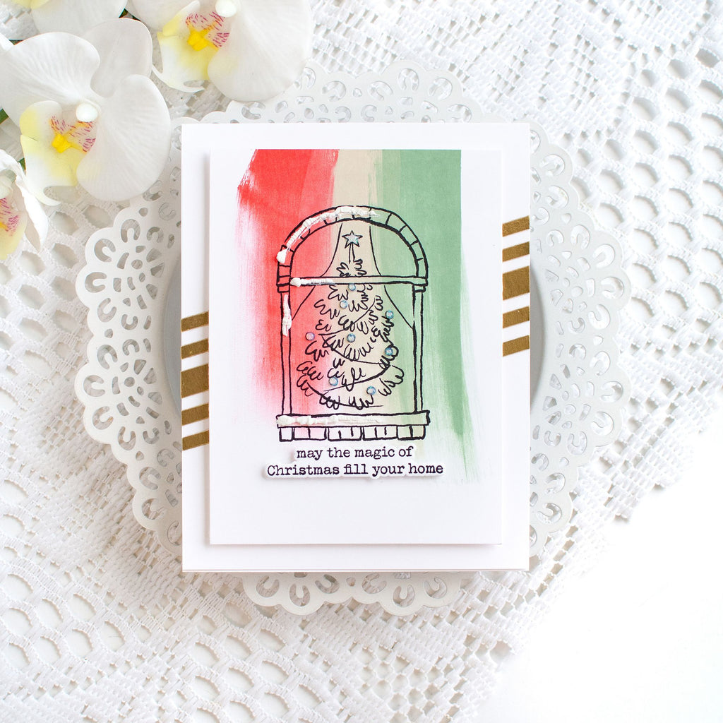 Limited Edition Simon Says Stamp STAMPtember® Card Kit Cozy and Bright  Holiday Card Festive Window Heather Hoffman