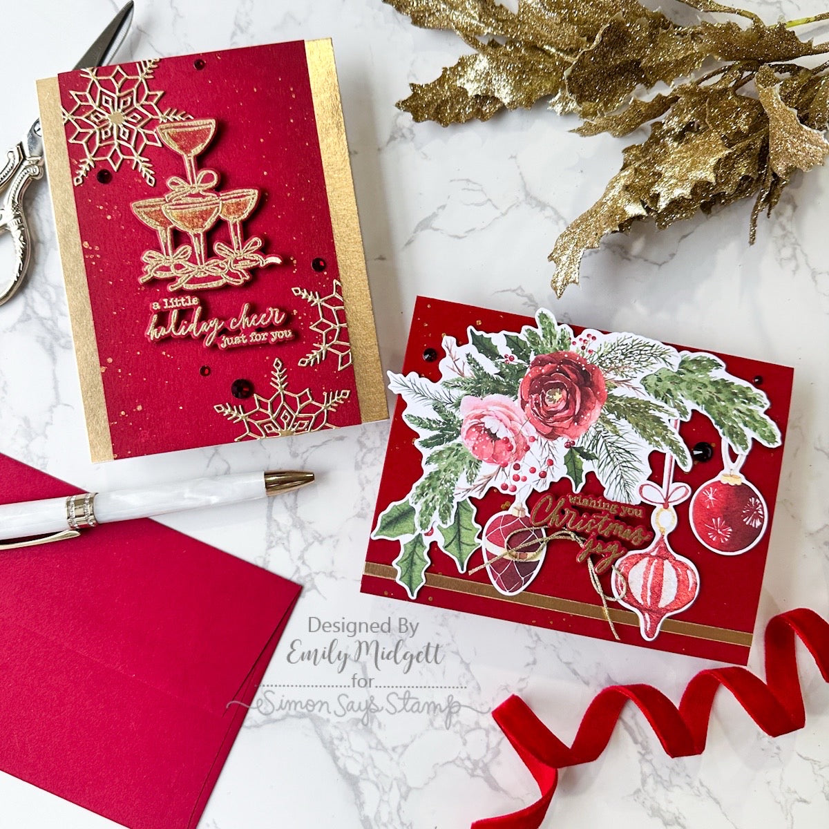 Limited Edition Simon Says Stamp STAMPtember® Card Kit Cozy and Bright  Holiday Cards Red Emily Midgett