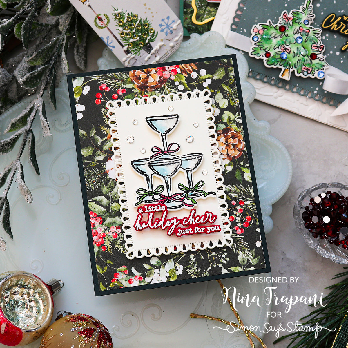 Limited Edition Simon Says Stamp STAMPtember® Card Kit Cozy and Bright Nina-Marie Trapani Holiday Card Drinks