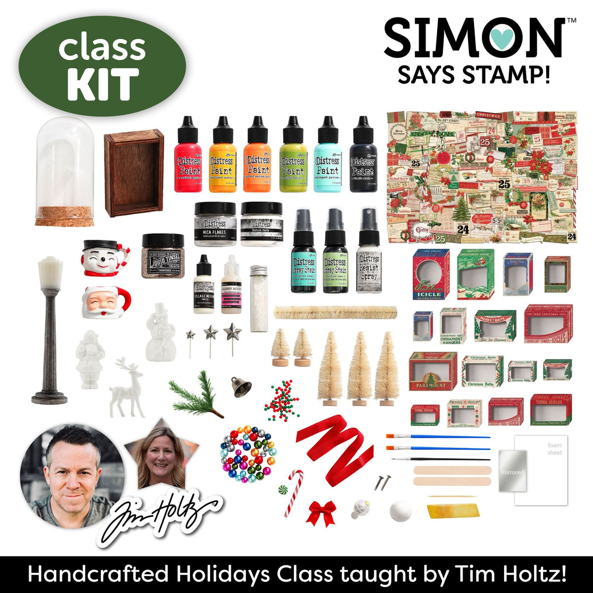 Limited Edition Simon Says Stamp Tim Holtz Handcrafted Holidays Kit + LIVE CLASS