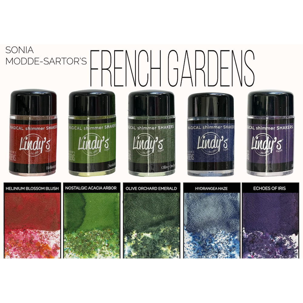 Lindy's Stamp Gang French Gardens Shimmer Shaker 5 Pack set