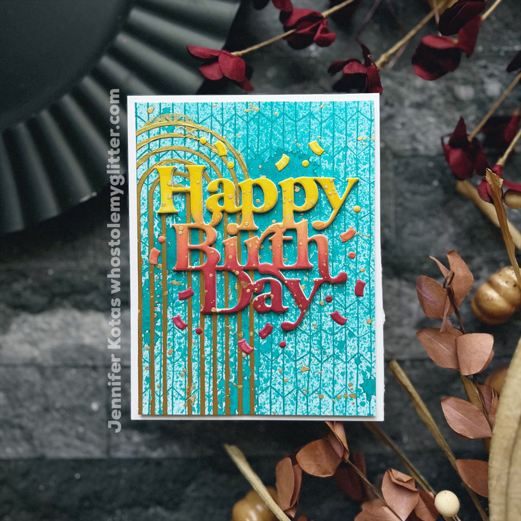 Simon Says Stamp Stencils Lined Arches ssst221700 Stamptember Birthday Card | color-code:ALT02