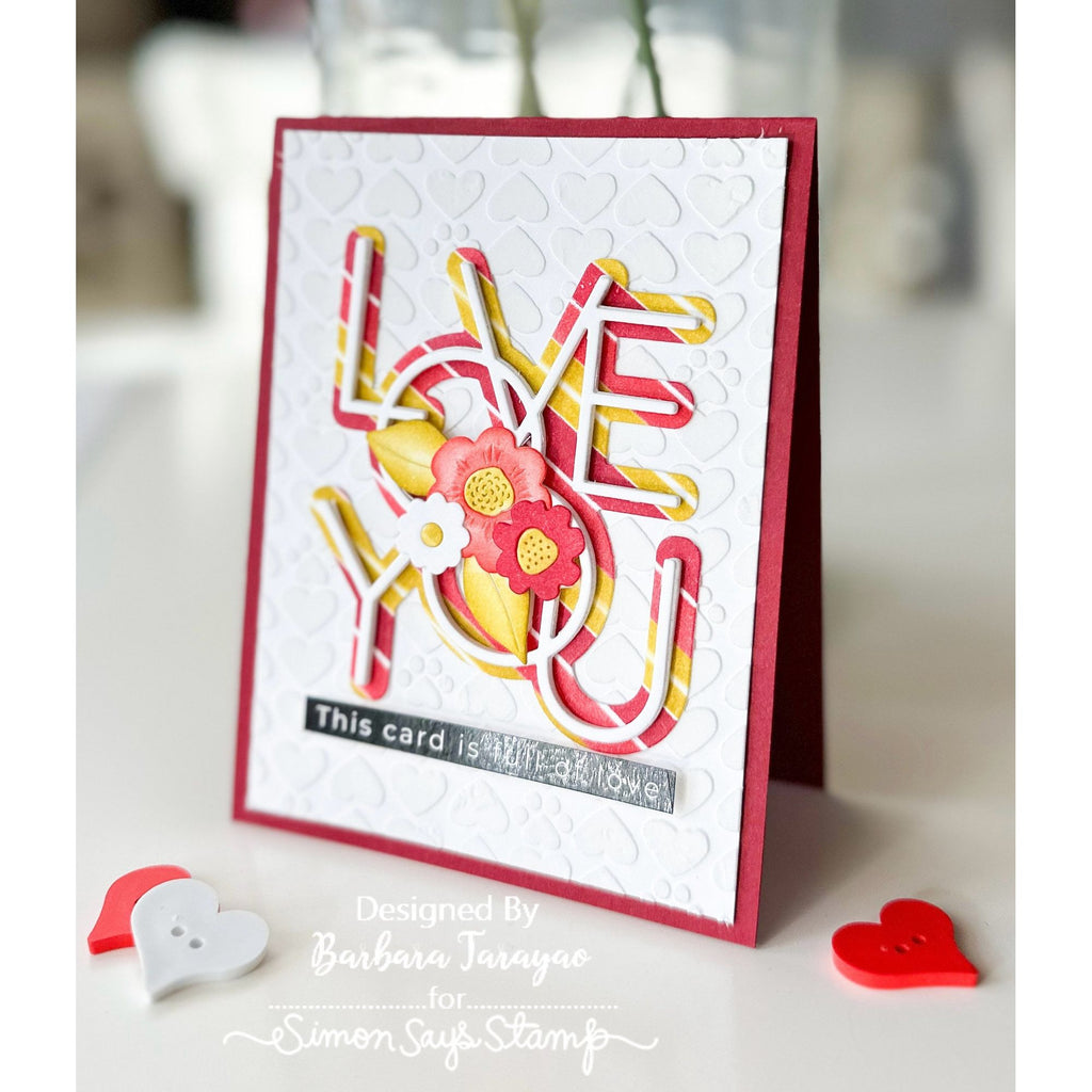 Simon Says Stamp Lined Love You Wafer Dies sssd112984 Smitten Love You Card