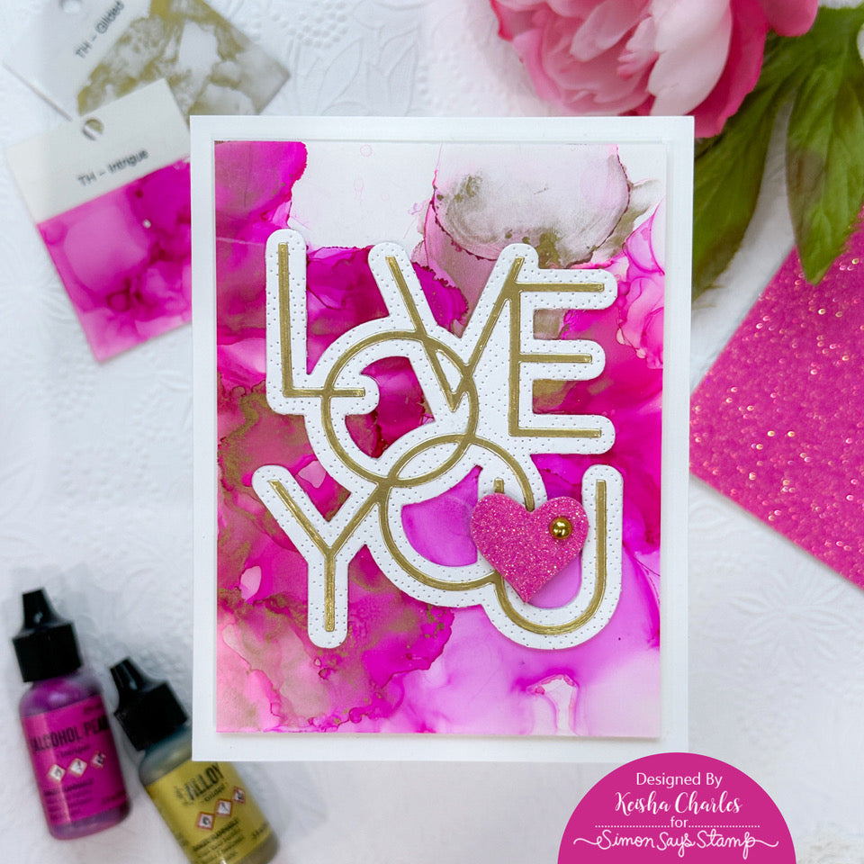 Simon Says Stamp Lined Love You Wafer Dies sssd112984 Smitten Love You Card | color-code:ALT06