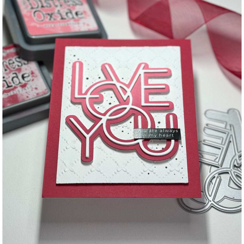 Simon Says Stamp Lined Love You Wafer Dies sssd112984 Smitten Love You Card