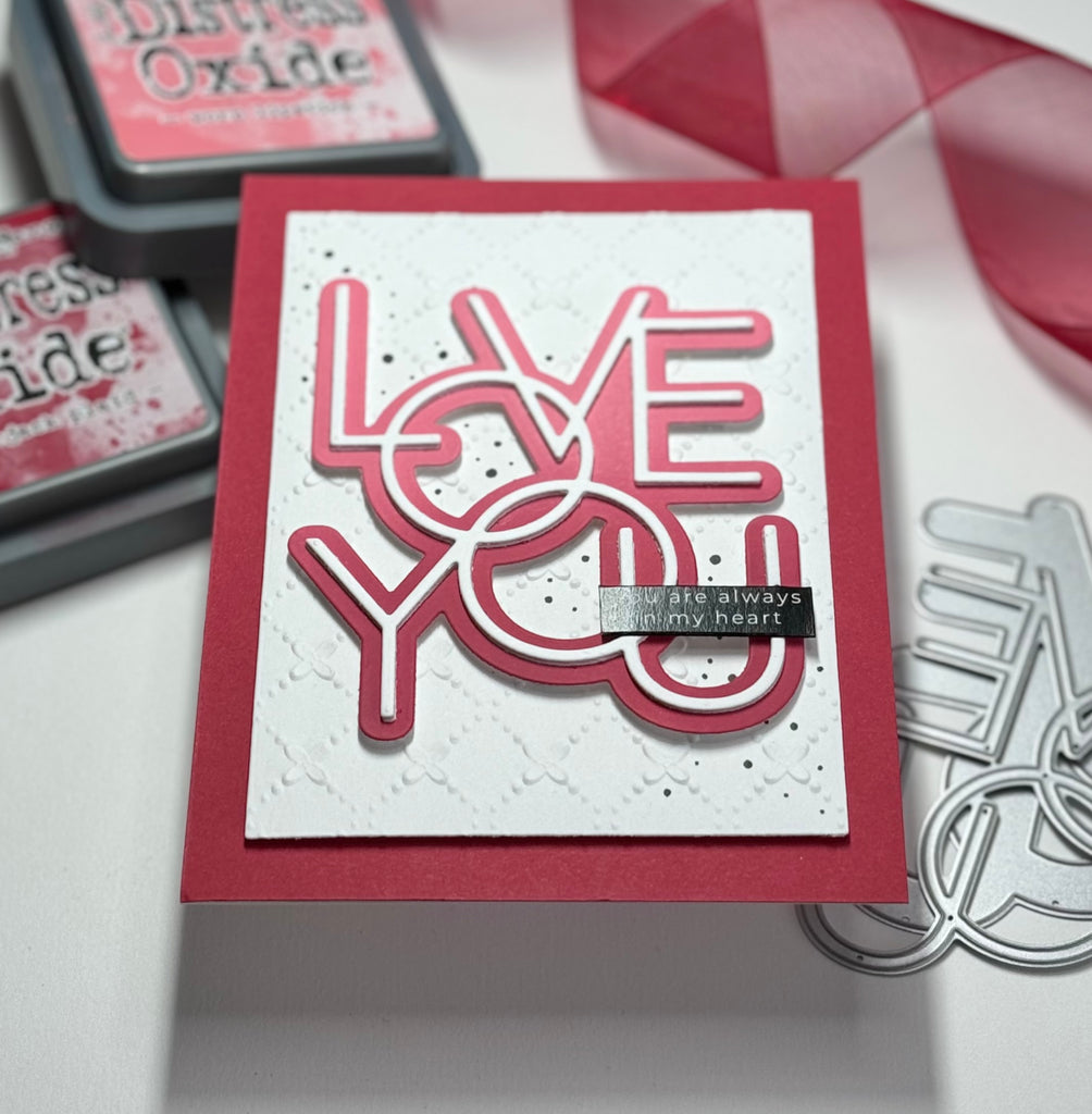 Simon Says Stamp Lined Love You Wafer Dies sssd112984 Smitten Love You Card