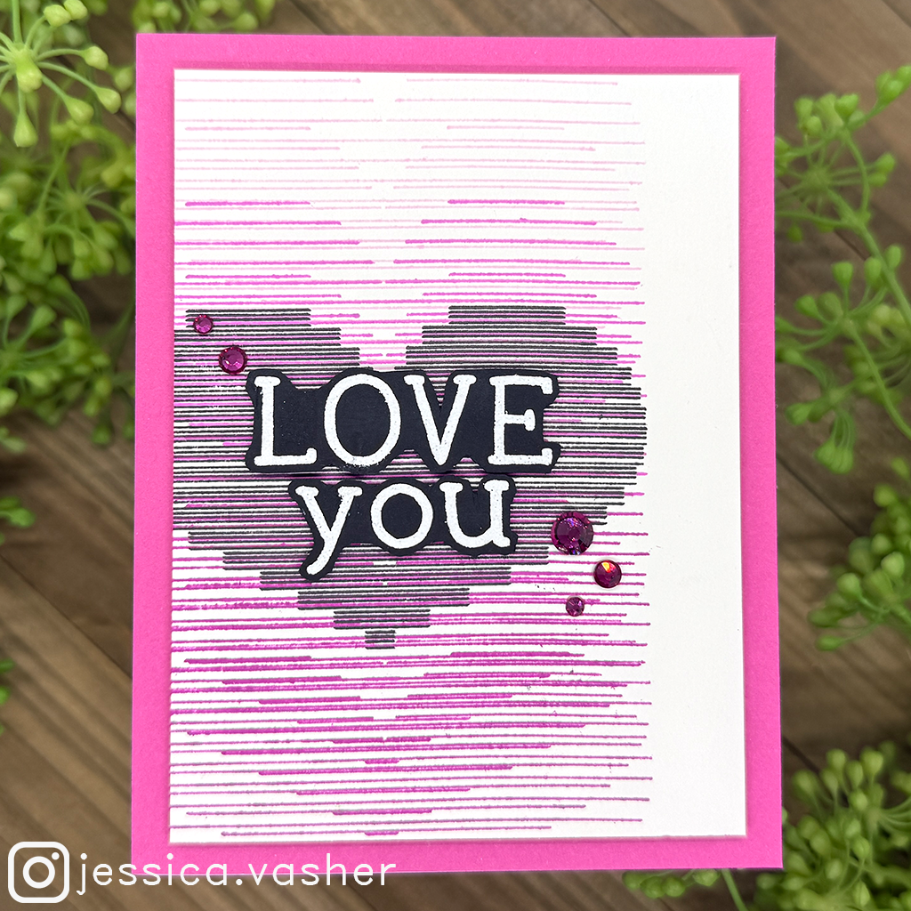 Simon Says Clear Stamps Lined Heart 3150ssc To Be Loved Love Card