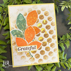 Ranger Simon Hurley Leaf Prints Cling Stamps hur84846 Gratitude Card | color-code:ALT01