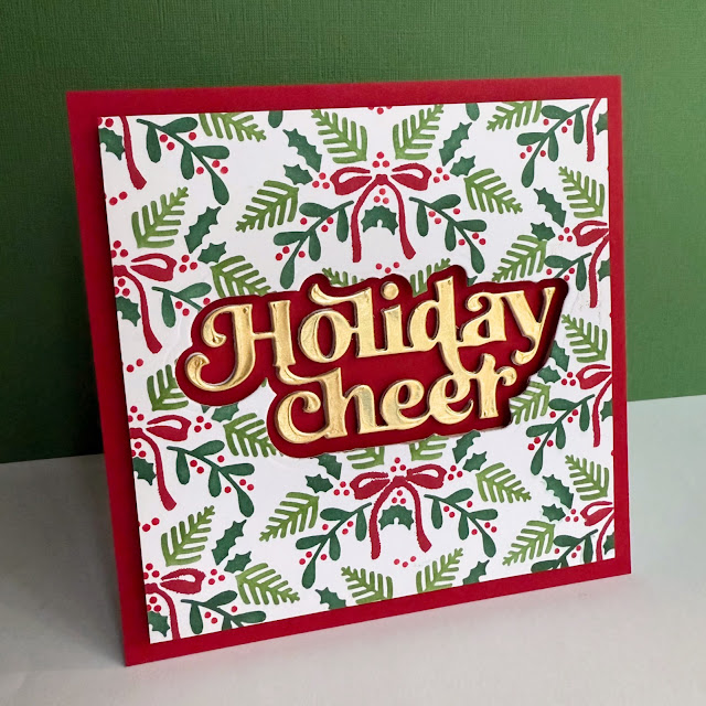 Simon Says Stamp Set pf 4 Stencils Festive Bough Pattern 1087st Christmas Card | color-code:ALT07