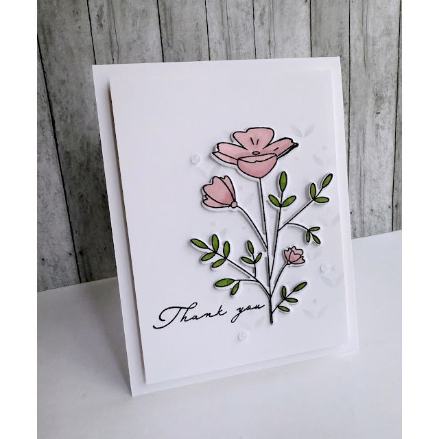 Rainbow Splash Stamps and Dies Enchanted Blooms rs26set Thank You Card | color-code:ALT05