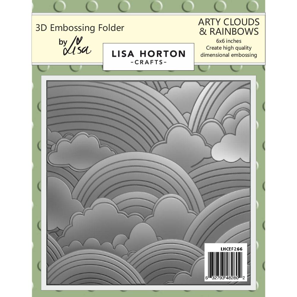 Lisa Horton Crafts Arty Clouds and Rainbows Embossing Folder lhcef266