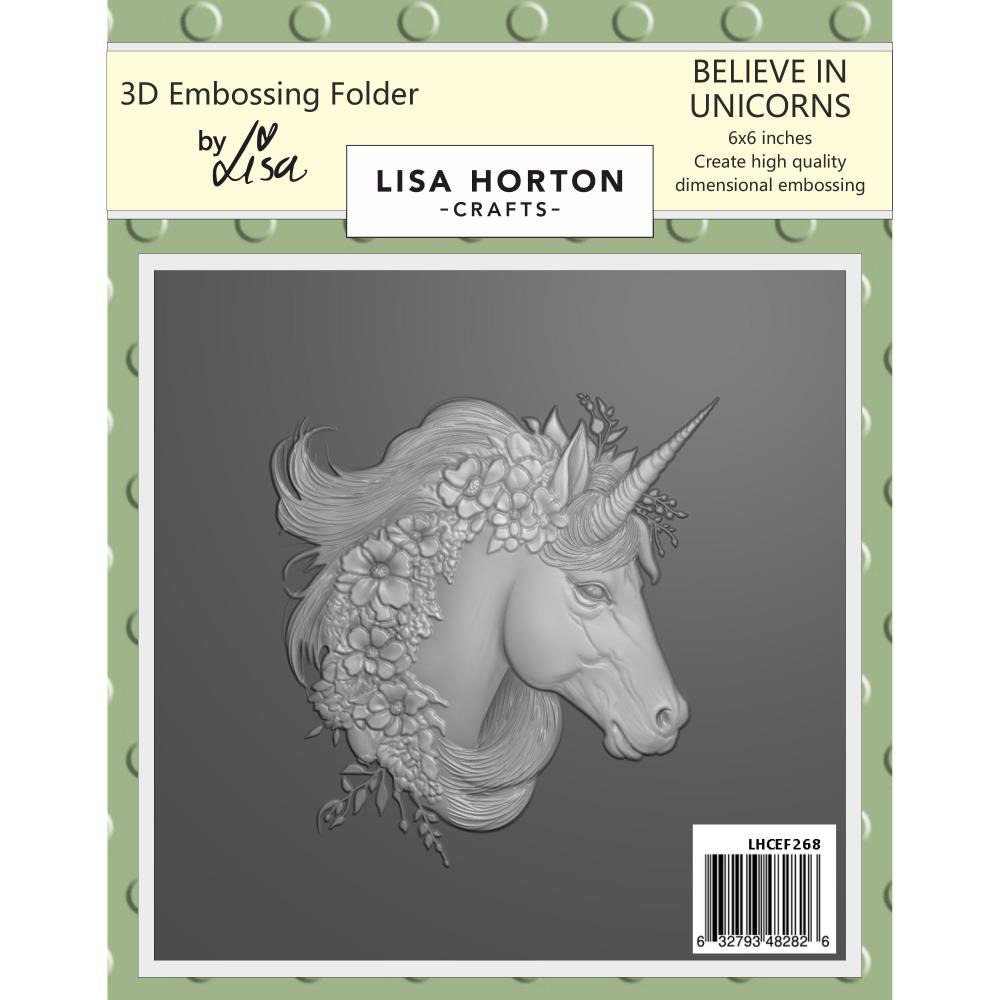 Lisa Horton Crafts Believe in Unicorns Embossing Folder lhcef268