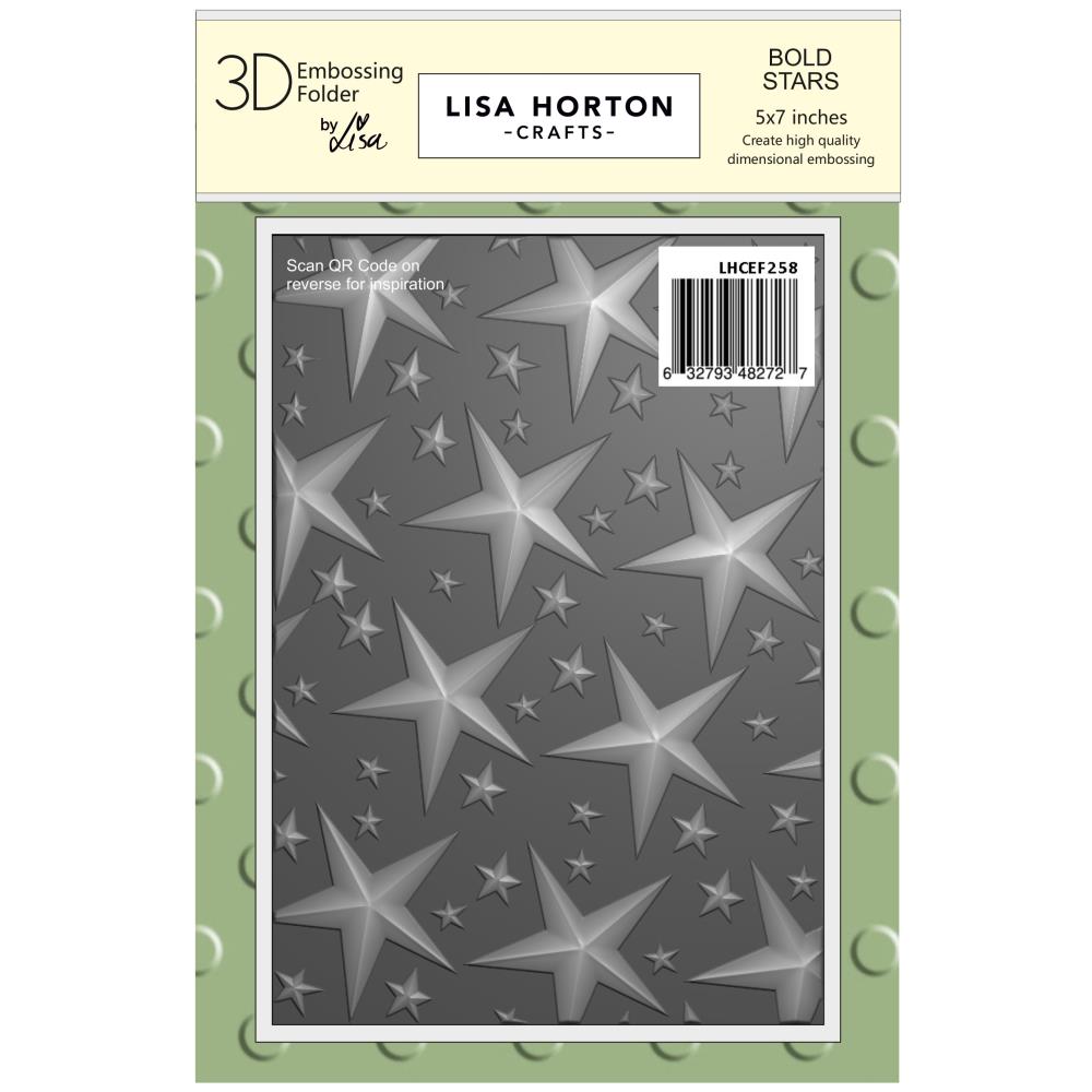 Lisa Horton Crafts Bold Stars Embossing Folder lhcef258
