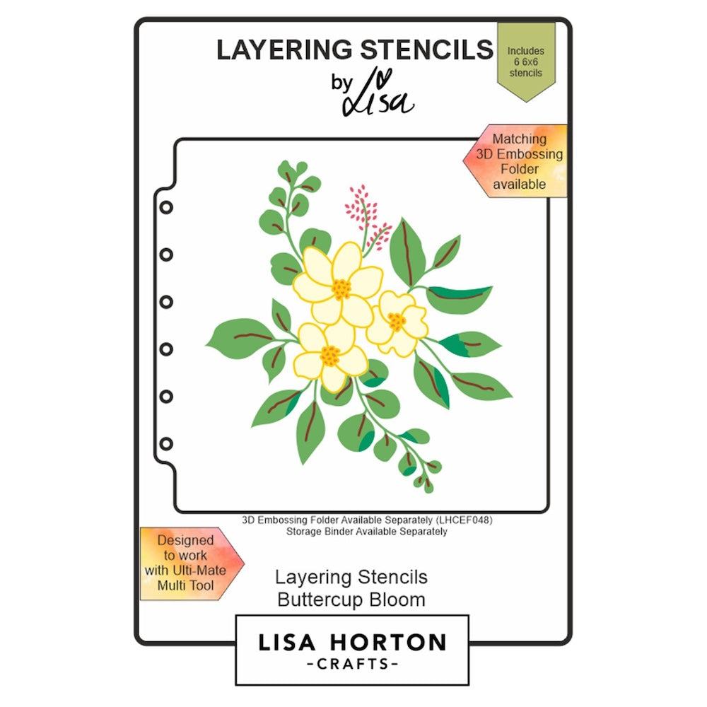 Lisa Horton Crafts Buttercup Bloom Stencil Set lhcas024