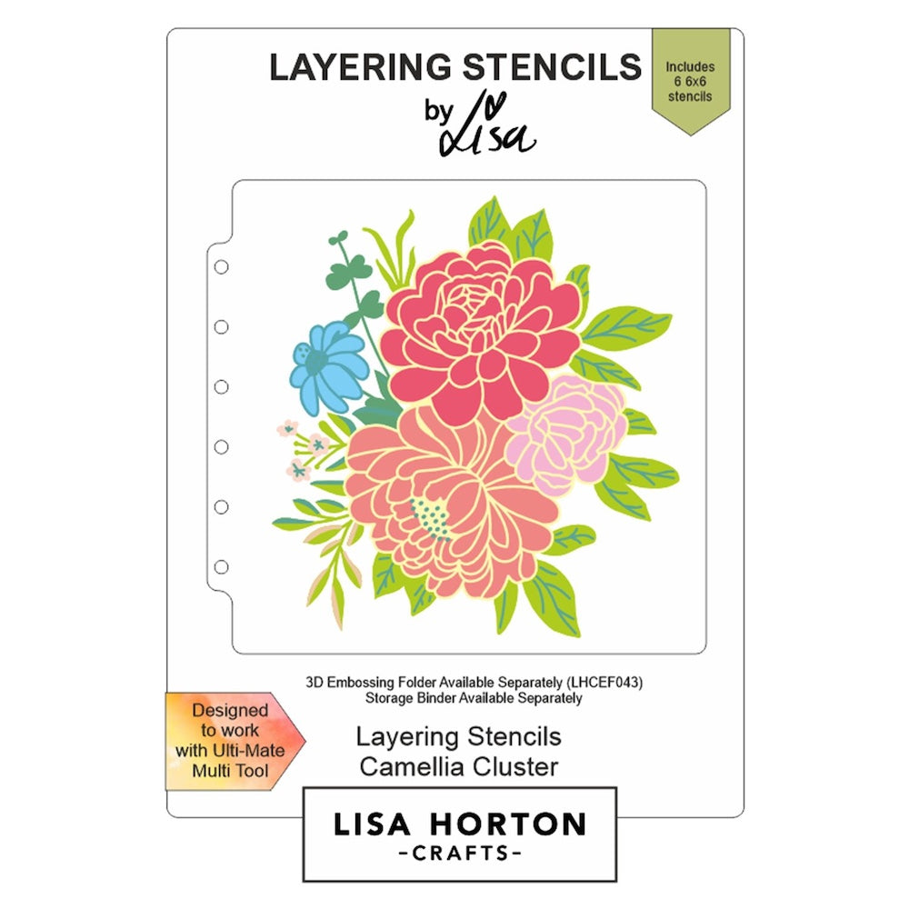 Lisa Horton Crafts Camellia Cluster Stencil Set lhcas019