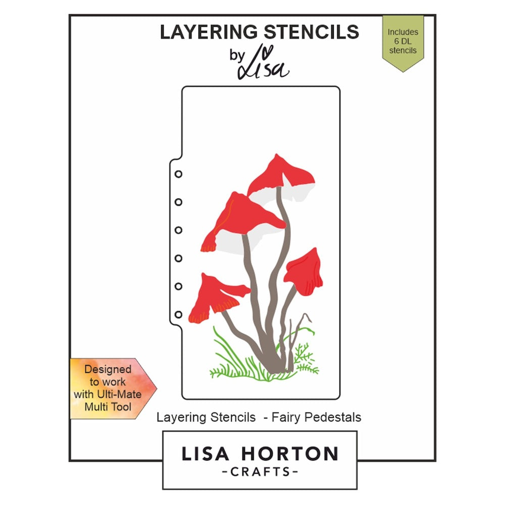 Lisa Horton Crafts Fairy Pedestals Stencil Set lhcas039