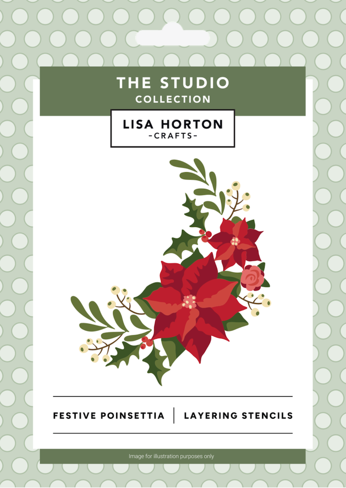 Lisa Horton Crafts Festive Poinsettia Stencil lhcas246