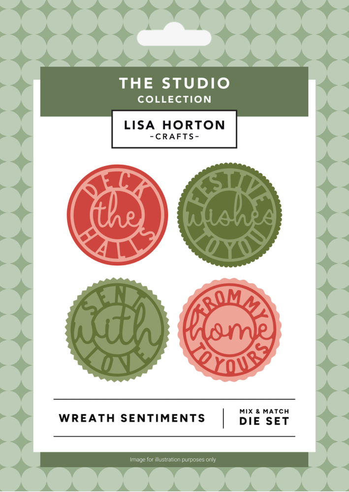 Lisa Horton Crafts Festive Wreath Sentiment Die Set lhccd365