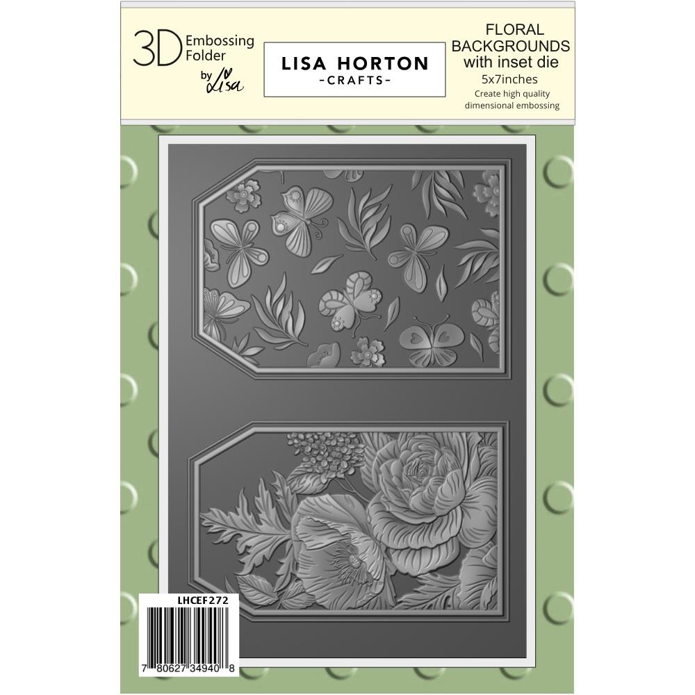 Lisa Horton Crafts Floral Background Tags Embossing Folder and Die Set lhcef272
